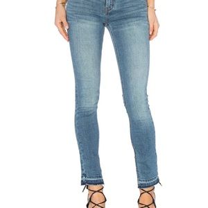 Free People NWT Kentucky Blue Slit Raw-Hem OB504357 Stretch Skinny Jeans Size 26